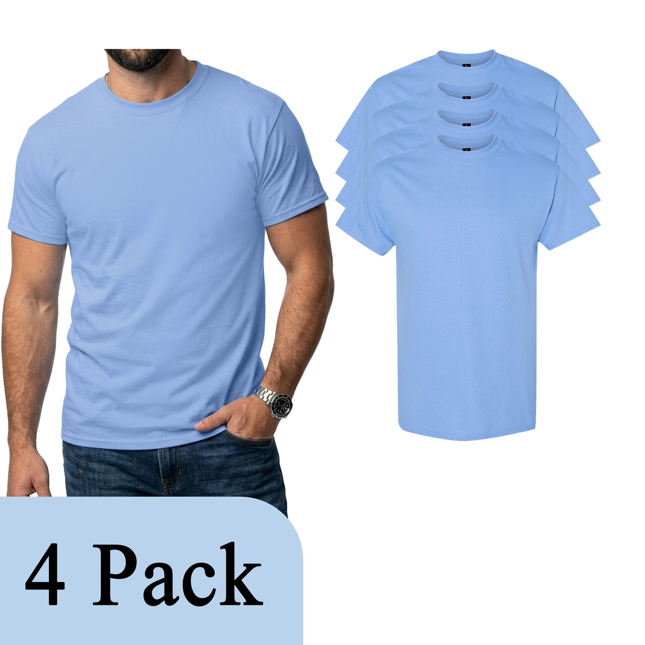 Adult's Craft & DIY T-Shirt Value Pack, Gildan Heavy Cotton Carolina Blue T-Shirt
